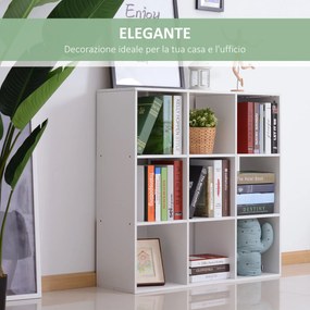 Libreria Moderna 6 Somparti in MDF 91x29,5x91 cm  Bianco...