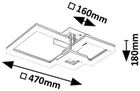 Rabalux 71384 - Plafoniera LED AMILIA LED/22W/230V 3000/4000/6500K oro