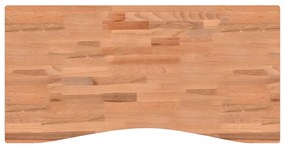 Piano per scrivania 100x(45-50)x2,5 cm legno massello di faggio