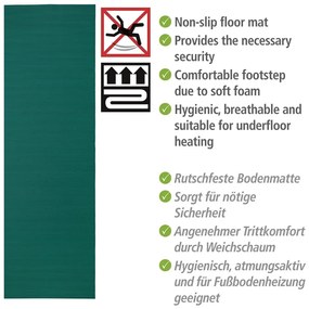 Tappeto da bagno in plastica verde scuro 65x200 cm Petrol - Wenko