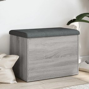 Panca Portaoggetti Grigio Sonoma 62x42x45 Cm Legno Multistrato /