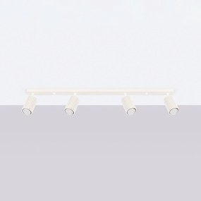 SOLLUX LIGHTING Faretto da soffitto in carbonio, beige, lunghezza 81 cm, alluminio, a 4 luci.