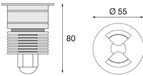 PIXEL Lampada incasso inox LED 4W + CS 01