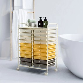 Costway Carrello cassettiera multiuso e leggero con 20 cassetti, Contenitore con ruote per ufficio e casa Multicolore