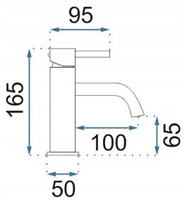 REA-B4527 - Miscelatore per lavabo LUNGO 16,5 cm, oro spazzolato