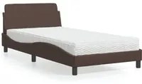 Letto con Materasso Marrone 100x200cm in Similpelle 3208359