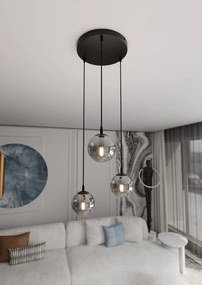Lampadario a sospensione COSMO 3 BLACK GRAFIT PREMIUM