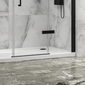 Porta doccia 180cm battente e 2 fissi colore nero | KT6000N - KAMALU