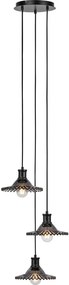 Markslöjd 108853 - Lampadario a sospensione con filo NOVIA 3xE27/40W/230V nero/fumé