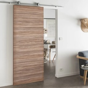 Porta scorrevole Foret in mdf marrone, L 92.5 x H 211.5 cm, con binario Loft Alluminio Reversibile