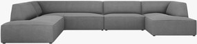 Divano angolare Ruby 7 posti in tessuto - L366 cm