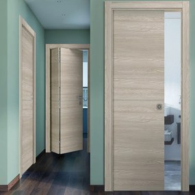 Porta scorrevole Swin rovere corda L 70 x H 210 cm reversibile