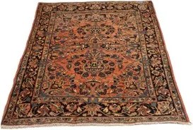 Antik Floreale Terracotta Blu Scuro 100x150 Cm