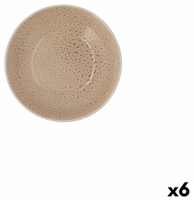 Piatto Fondo Ariane Porous Ceramica Beige Ø 21 cm (6 Unità)