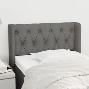 Testiera Ad Orecchio Grigio Scuro 83x16x78/88 Cm İn Tessuto /