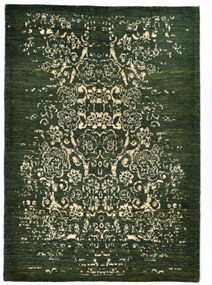 Loribaft Tappeto persiano 140x200 Verde (Iran) Annodato A Mano