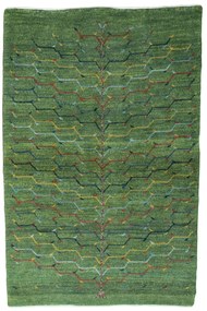 Gabbeh Tappeto 110 x 160 Verde (Iran) Annodato A Mano