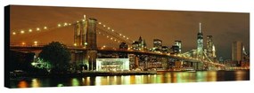 Stampa su tela Brooklyn bridge illuminato, multicolore 160 x 60 cm