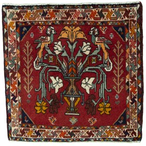 Shiraz Tappeto persiano 60 x 60 Rosso (Iran) Annodato A Mano