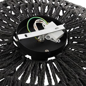 Plafoniera retrò nera 50 cm - Lina