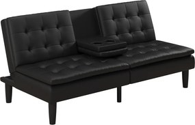 Divano letto nero in similpelle 191 cm Maine - Støraa