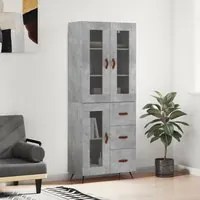 Credenza Grigio Cemento 69,5x34x180 cm in Legno Multistrato 3198573