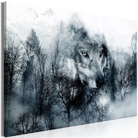 Quadro Mountain Predator (1 Part) Wide Black and White  Colore bianco e nero, Dimensioni e Misure 120x80