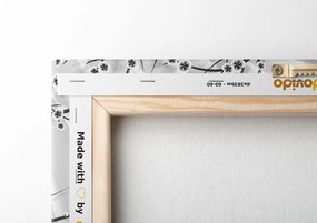 Stampa su tela – Albero moderno in bianco e nero su sfondo astratto