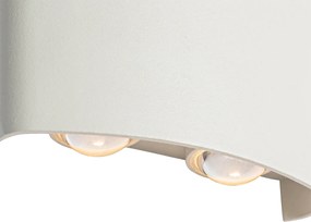 Lampada da parete per esterni bianca con LED 4 luci IP54 - Silly