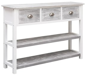 Credenza grigio antico 108x30x76 cm legno massello di paulownia