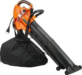 Soffiatore 3-in-1 con Funzione Aspiratore Trituratore per Foglie 3000W in PP e Tessuto Nero e Arancione...