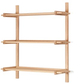 Kave Home - Scaffalatura modulare Sitra 3 mensole legno massiccio di rovere naturale 90cm FSC Mix Cred