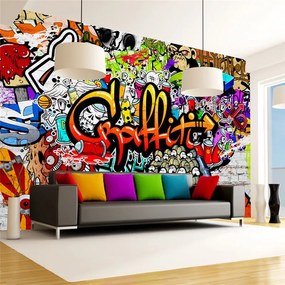 Fotomurale  Colorful Graffiti  Colore Nero, Dimensioni e Misure 100x70