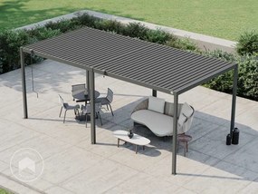 PRIMEYARD Pergola 3x6m, tetto lamellare, antracite - (GFPV01108)