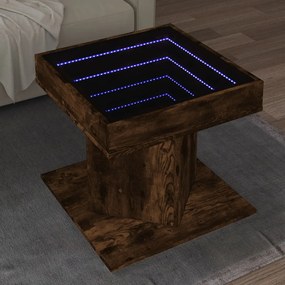 Tavolino Salotto Con Led Rovere Fumo 50x50x45 Cm Multistrato /