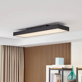 Lucande Plafoniera LED Leicy, nera, 100 cm, RGBIC, CCT