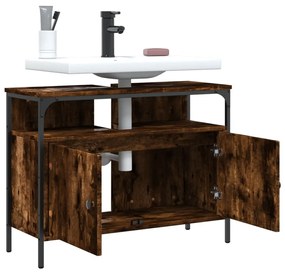 Mobile lavabo bagno rovere fumo 60x30x60 cm legno multistrato