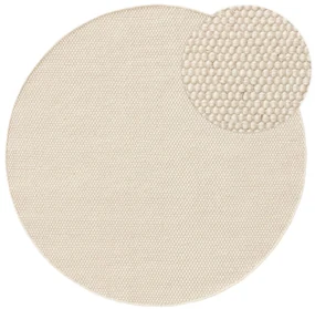 BENUTA - Tappeto bambino crema/taupe ø 120 cm rotondo