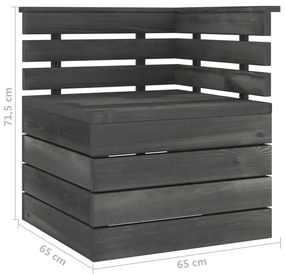 Divano da Giardino 2 Posti su Pallet Grigio Scuro Massello Pino