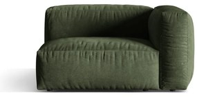 Parte divano componibile verde (con penisola a destra) con rivestimento in velluto Martina – Micadoni