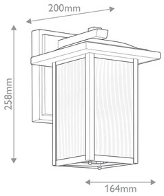 Kichler KL-CAPPANNA-S-BKT - Lampada da parete esterna con CAPPANNA 1xE27/60W/230V IP44