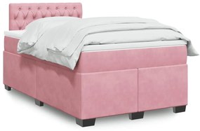 Giroletto A Molle Con Materasso Rosa 120x200 Cm İn Velluto /