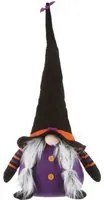 Gnomo donna Halloween fermaporta 75 cm viola