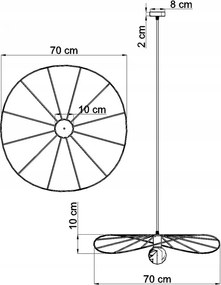Apparecchio a sospensione nero ø 70 cm Elliot - Sollux