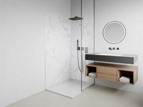 Pannello per parete da doccia effetto marmo bianco alluminio con profili L90xL120xH210cm - Lotto di 2 - ENEKO