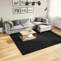 Tappeto Shaggy a Pelo Lungo Moderno Nero 240x240 cm 375284