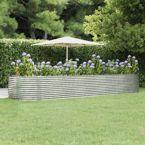 Letto Giardino Acciaio Verniciato Polvere 447x140x68 Cm Argento /