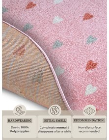 Tappeto rosa per bambini ø 140 cm Little Hearts - Hanse Home