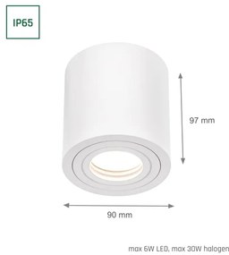 Luce Spot da bagno CHLOE 1xGU10/30W/230V IP65 arrotondato bianco