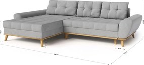 Divano letto angolare grigio chiaro (penisola a sinistra) Balitco - Ropez